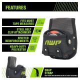 AWP Tape Measure Pouch w/ Metal Clip & Loop, Tool Accessory
