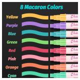 SMOOTHERPRO Window Paint Markers, 8 Macaron 10mm Erasable
