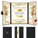 Black Gold Class of 2025 Grad Guest Book Party Decorations