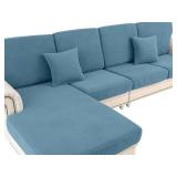 Couch Cushion Slipcovers L Shape with Pillowcases (2+1, Blue)
