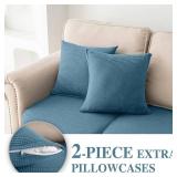 Couch Cushion Slipcovers L Shape with Pillowcases (2+1, Blue)
