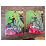 TWO Pack BANDAI Miraculous: 12cm Cat Noir Doll with Accessories