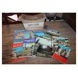 Vtg. Post Cards and More in Wood Crate