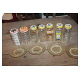 Vintage Shakers, Spice Jars & Glass Coasters