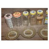 Vintage Shakers, Spice Jars & Glass Coasters