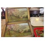 5 Vintage Metal Serving Trays