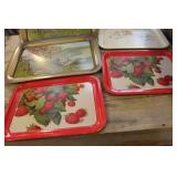 5 Vintage Metal Serving Trays