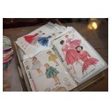 Storage Boxes w/Vtg. Patterns, Notions, Ribbon & More
