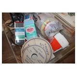 Storage Boxes w/Vtg. Patterns, Notions, Ribbon & More