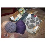 Storage Box w/Quilt Square, Notions, Patches & More