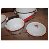 Vtg. Enamelware Pots and Lid