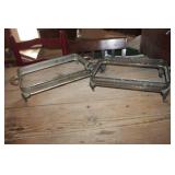 2 Vtg. Metal Dish Holders one foot needs repair