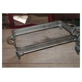 2 Vtg. Metal Dish Holders one foot needs repair