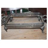 2 Vtg. Metal Dish Holders one foot needs repair