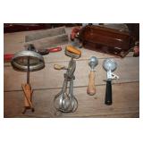 Vtg. Cheese Box, Butter Paddle & More