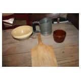 Vtg. Crock Bowl w/hairline crack and More