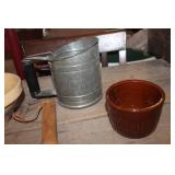 Vtg. Crock Bowl w/hairline crack and More