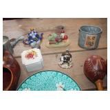 Vtg. Trinket Box, Wooden Shoes & More