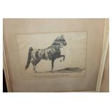 Vtg. Pencil Drawing Pictures 15" x 17"