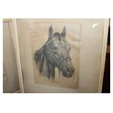 Vtg. Pencil Drawing Pictures 15" x 17"