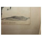 Vtg. Pencil Drawing Pictures 15" x 17"