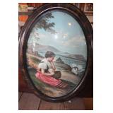 Antique Beveled Glass Picture 16" x 23"