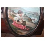 Antique Beveled Glass Picture 16" x 23"
