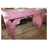 26" Pink Wood Bench