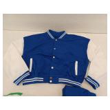 Fooullaide Womens Varsity Jacket Sweatsuit 2 Piece, 2XL