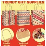Joyin 7.25in Kraft Holiday Gift Bags, 24 Pack