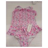 Floral Smocked Girls Swimsuit