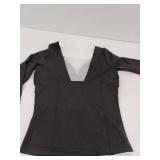 Black Long Sleeve Crop Top, Sm