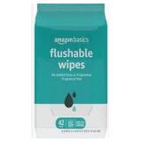 Amazon Basics Flushable Adult Toilet Wipes, Fragrance Free, 42 Count (Pack of 8) (Total 336 wipes)