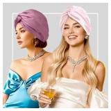 Netcken Double Satin Lined Turban Set- 2 piece