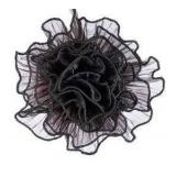Silver Metallic Wrapping Paper Roll and Black Mesh Flower Wrapping