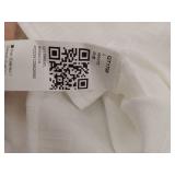 Runcati Mens Button Down Short Sleet Shirt, White, Large