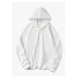 LOPEIDIL Mens White Hoodie, XL