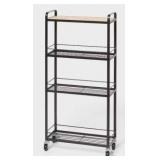 4 Tier Slim Cart, Black