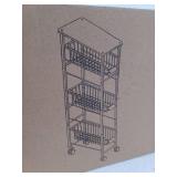 4 Tier Slim Cart, Black