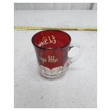 Ruby Flash Glass Mug with Gold Script (El Dorado Springs, MO)