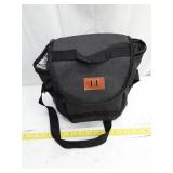 Black Canvas Insulated Bag with Leather Accent