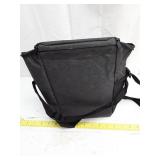 Black Canvas Insulated Bag with Leather Accent