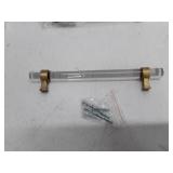 GlideRite 6-1/4" CC Clear Acrylic Satin Gold Cabinet Pulls 4718-160-SG /10 Pack