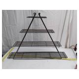 Metal 4-Tier Display Rack with Honeycomb Pattern Shelves