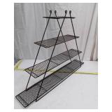 Metal 4-Tier Display Rack with Honeycomb Pattern Shelves