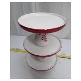 3-Tier Ceramic Snowman Holiday Serving Stand