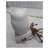 Antique Ceramic Owl Table Lamp with Brown Cord