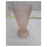 Vintage Pink Hobnail Glass Vase