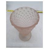 Vintage Pink Hobnail Glass Vase