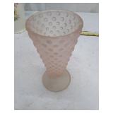 Vintage Pink Hobnail Glass Vase